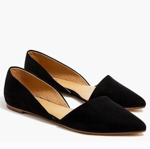 J. Crew | Black Suede Zoe D'orsay Flats